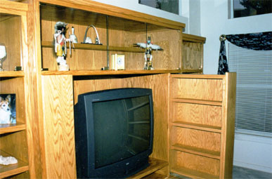 pullout oak shelving