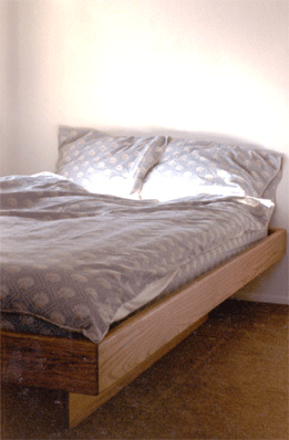 simple oak platform bed wothout drawers