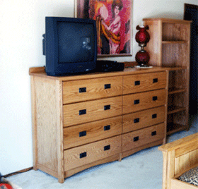 Platform bed with matched dresser