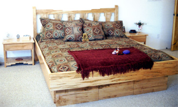 Wormy maple headboard