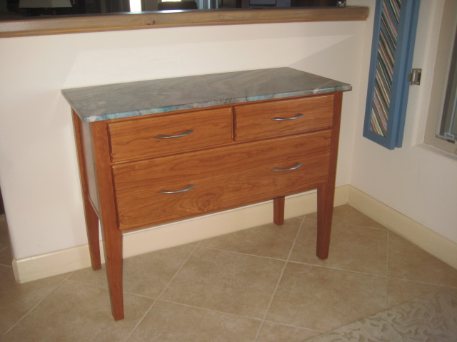 Granite-topped Curio Table