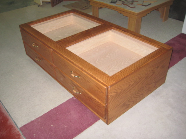 Oak display top table