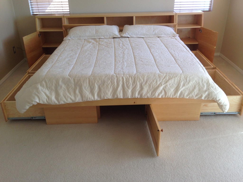 platform bed with storage open